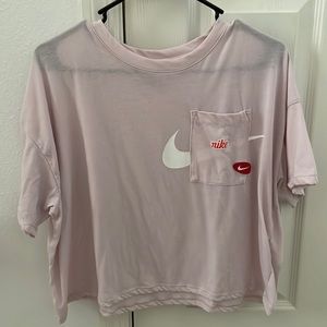 Pink nike crop top